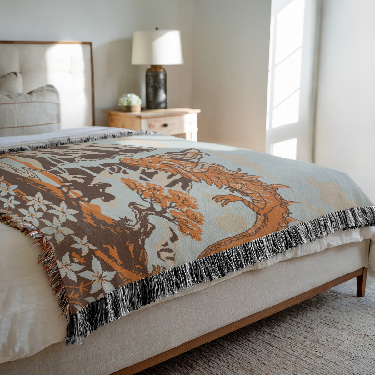 The Hero and the Dragon Woven Blanket