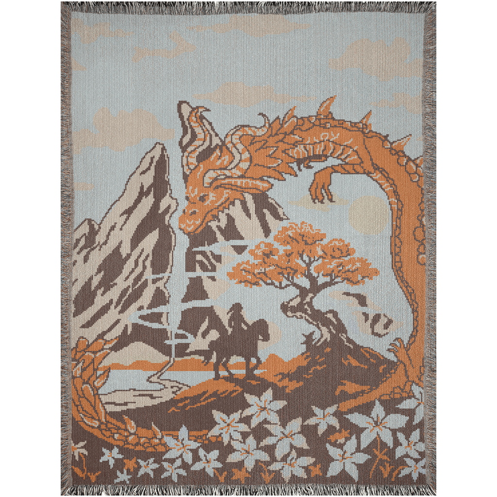 The Hero and the Dragon Woven Blanket