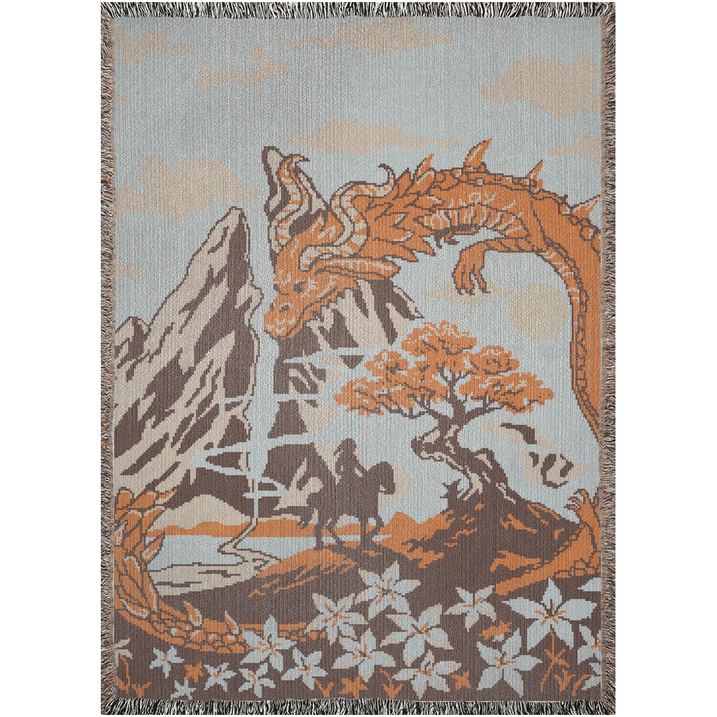 The Hero and the Dragon Woven Blanket