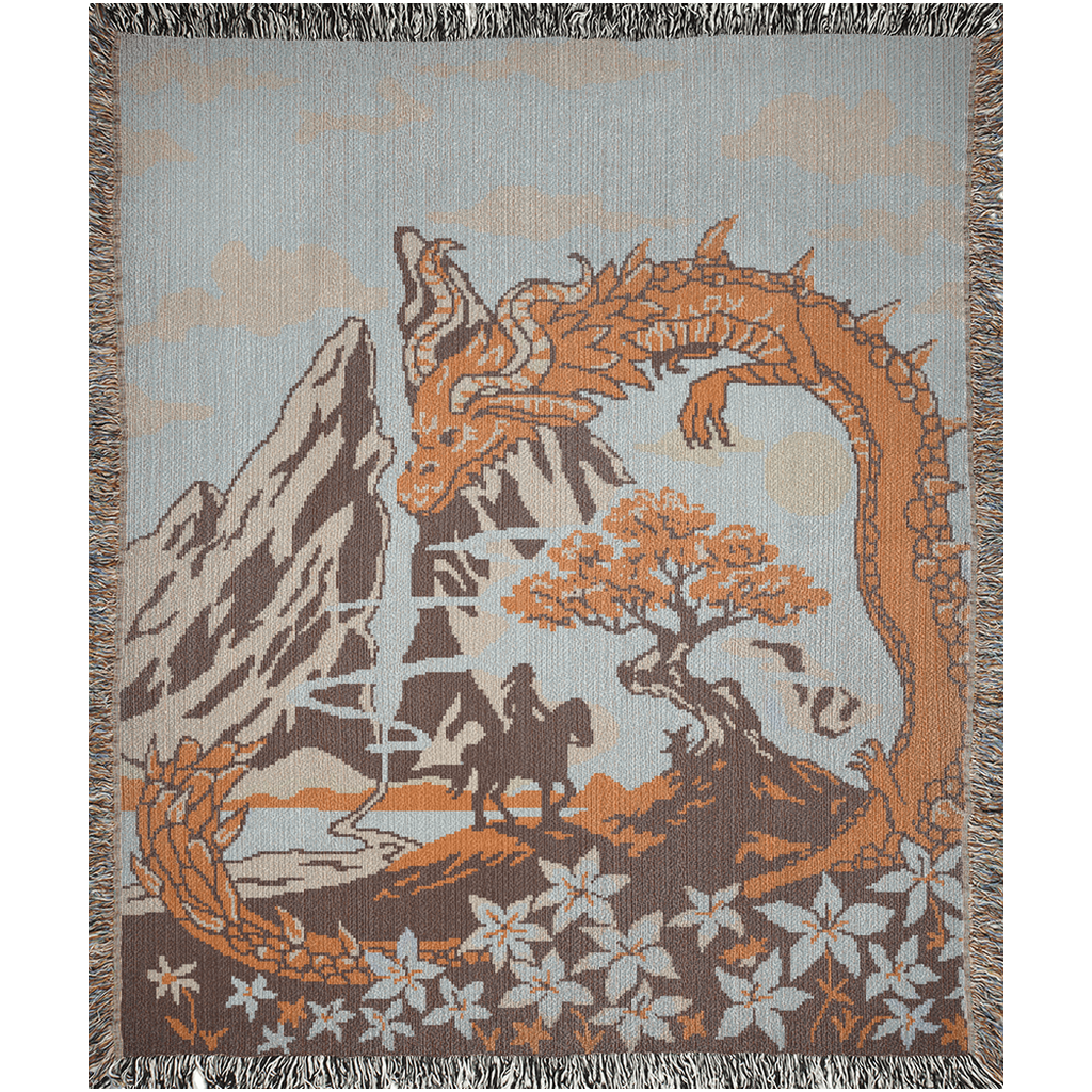 The Hero and the Dragon Woven Blanket