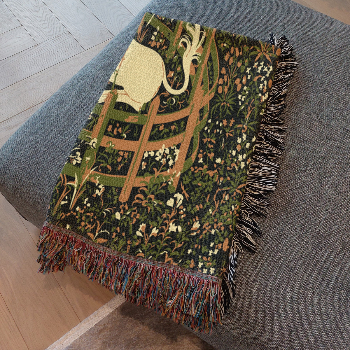 Unicorn in the Garden Tapestry Blanket