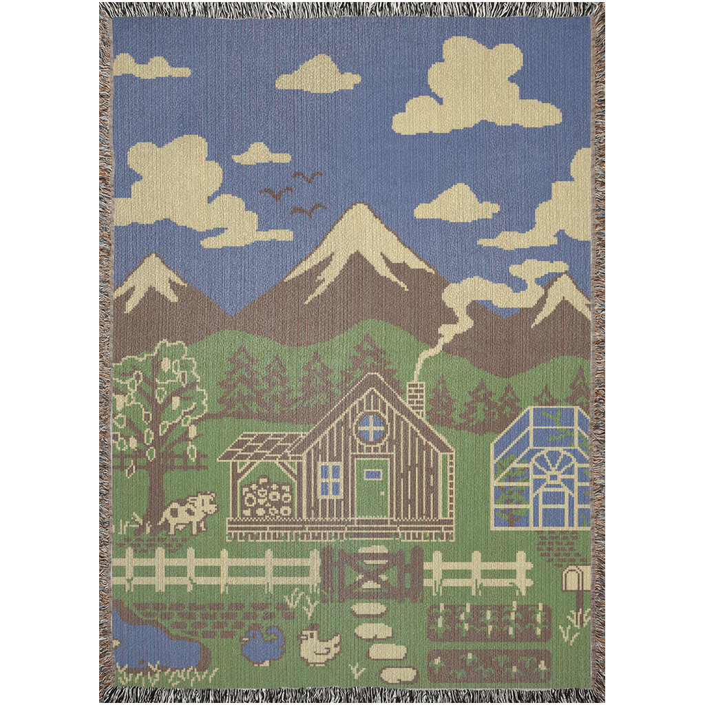 Life in the Valley Woven Tapestry Blanket