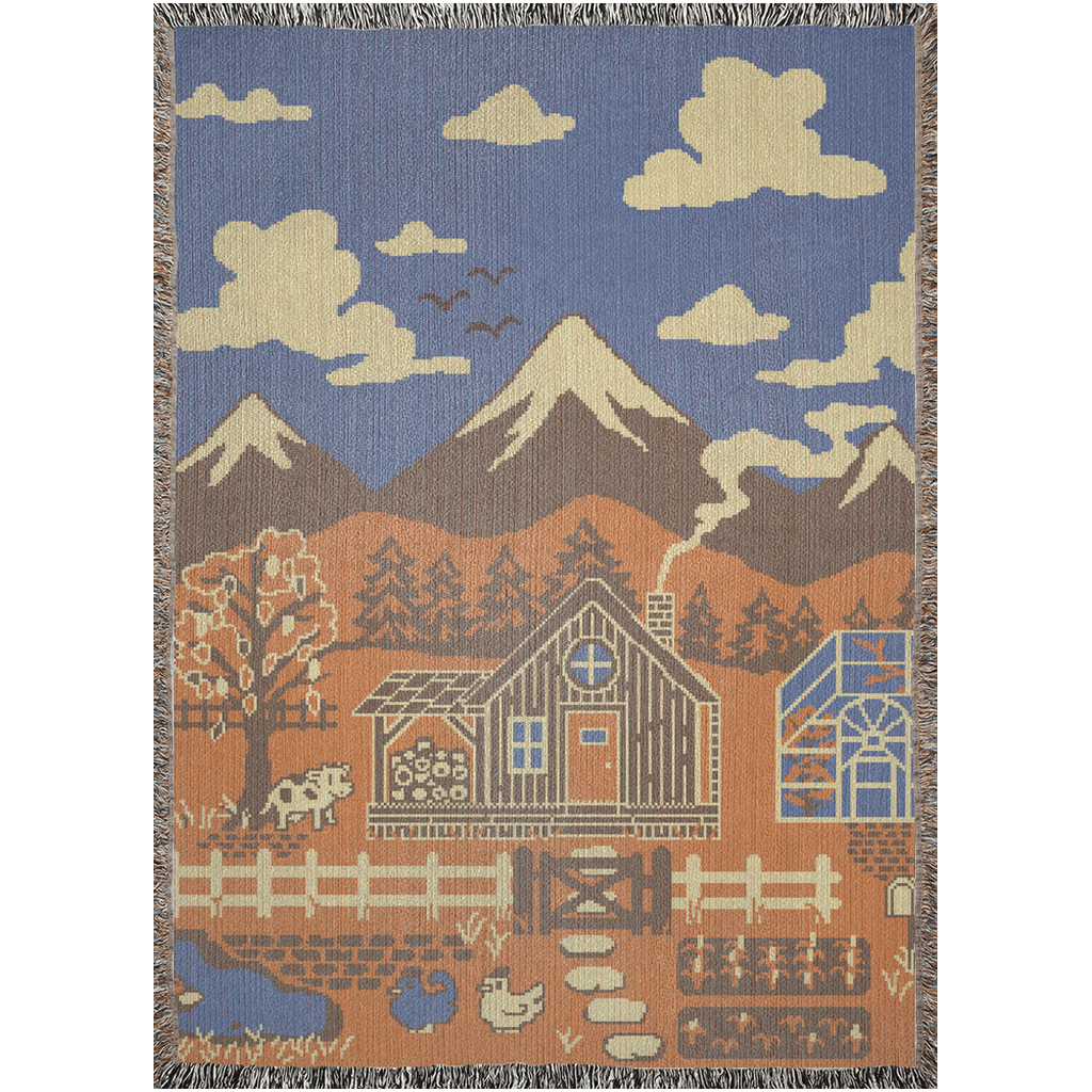 Fall in the Valley Woven Tapestry Blanket