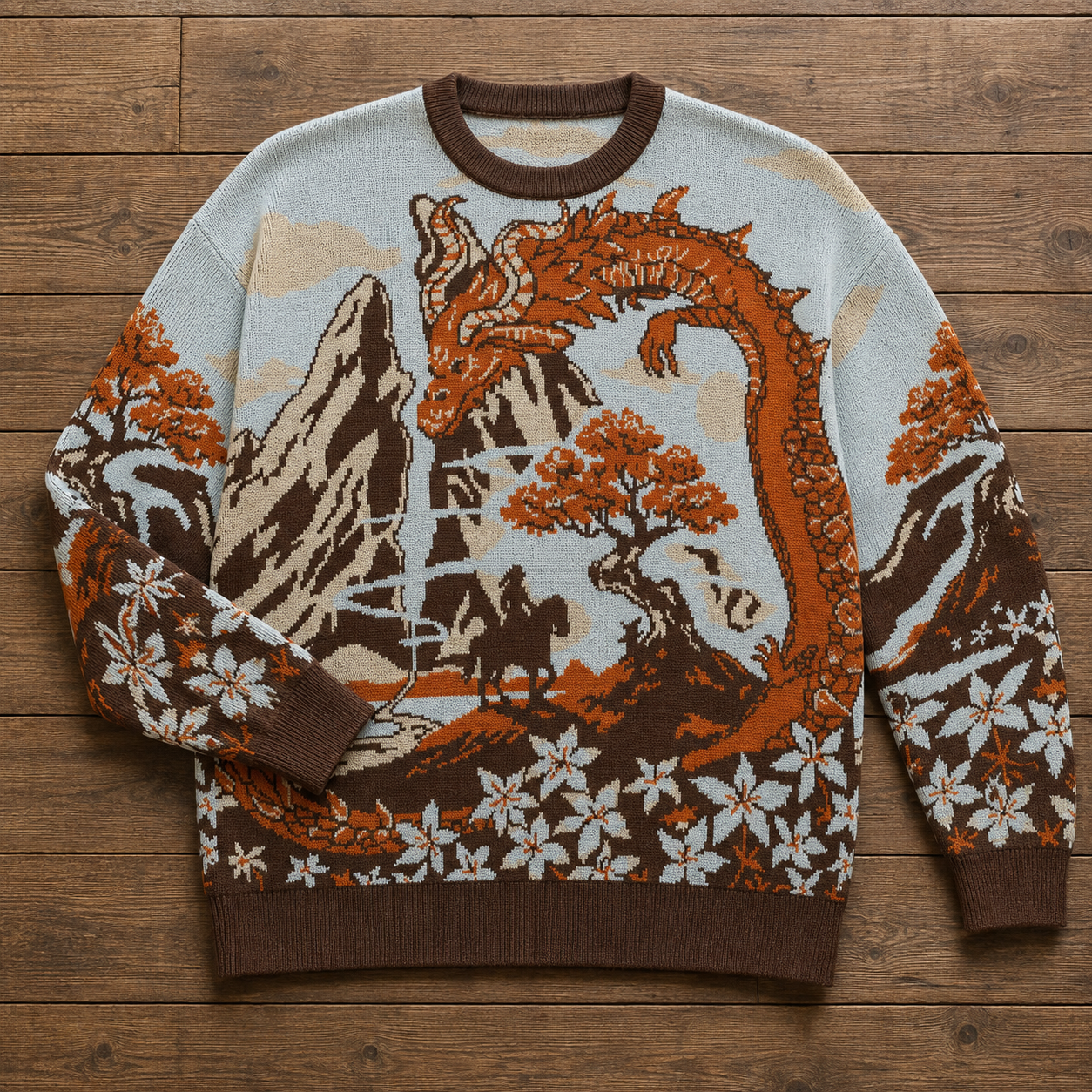 Hero and Fire Dragon Knit Sweater