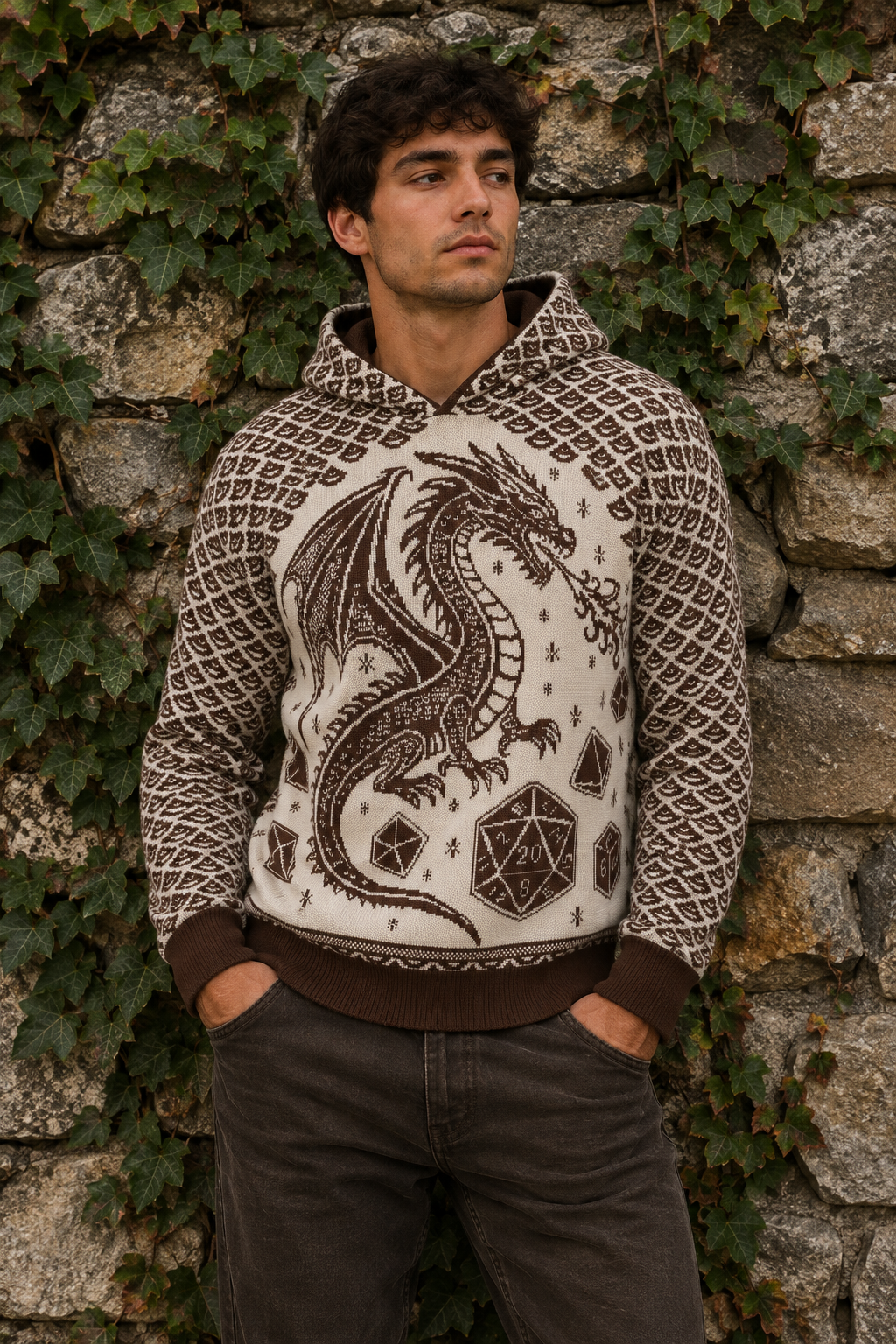 Dragon Scales and Dice Hoodie Sweater