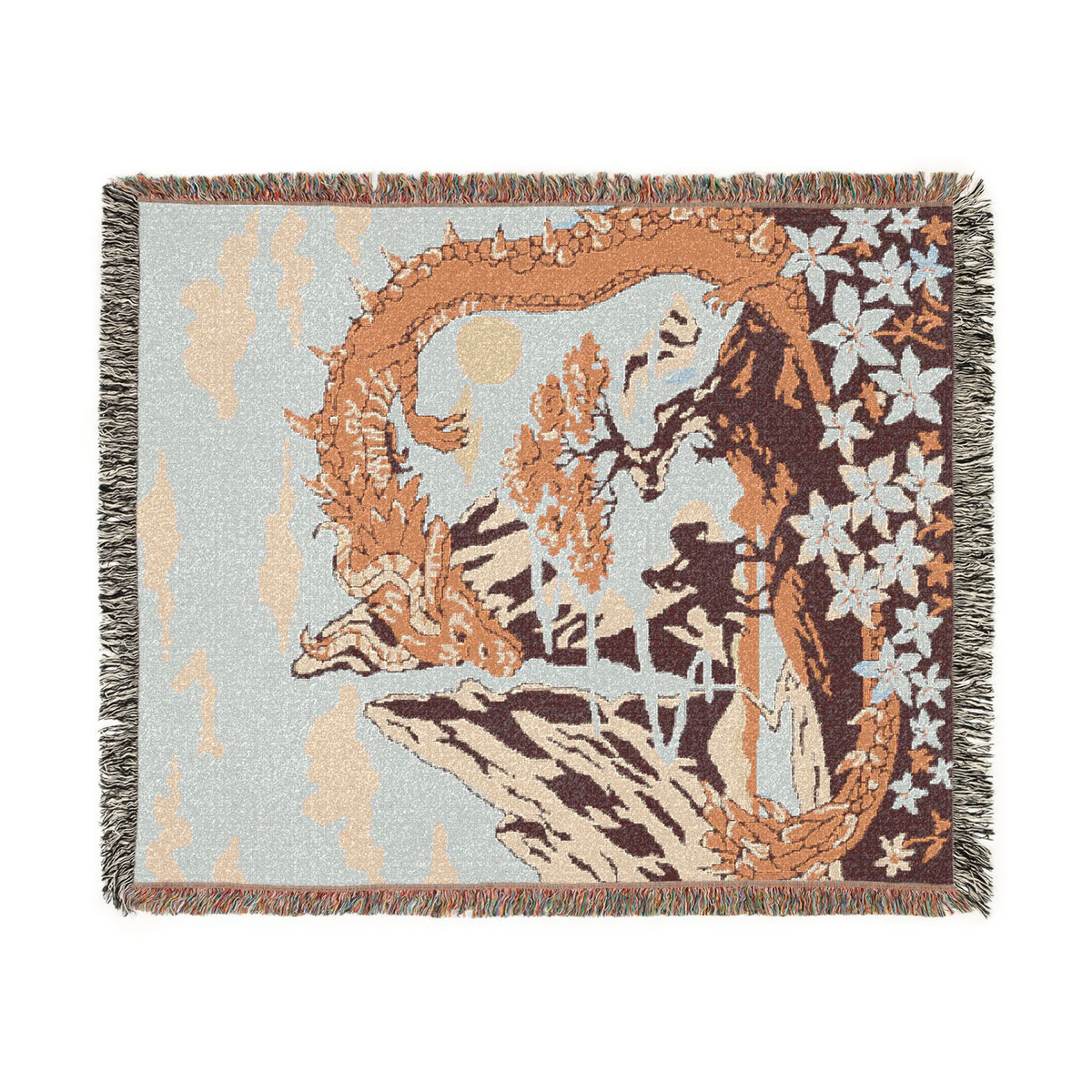 The Hero and the Dragon Woven Blanket