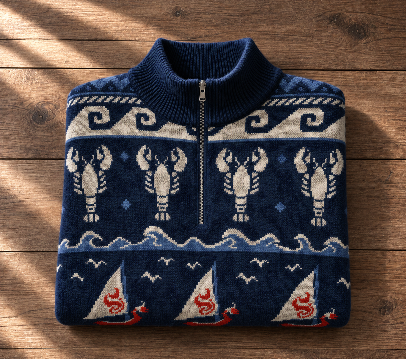 Wind and Wake Quarter Zip Sweater