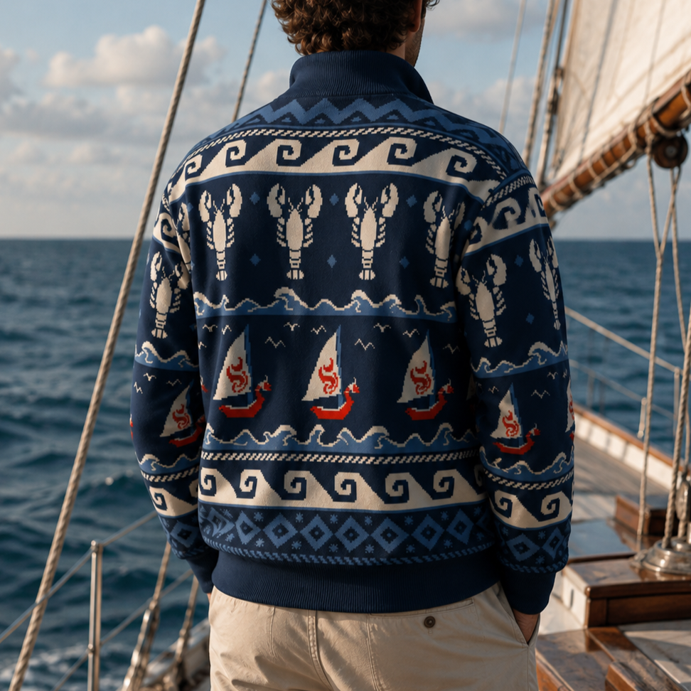 Wind and Wake Quarter Zip Sweater