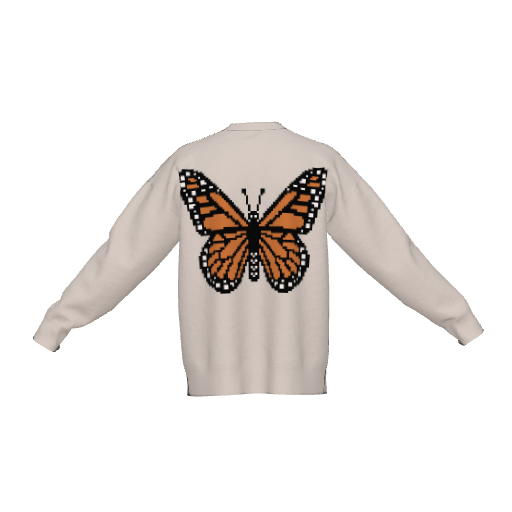 Pixel Monarch Butterfly Knit Sweater