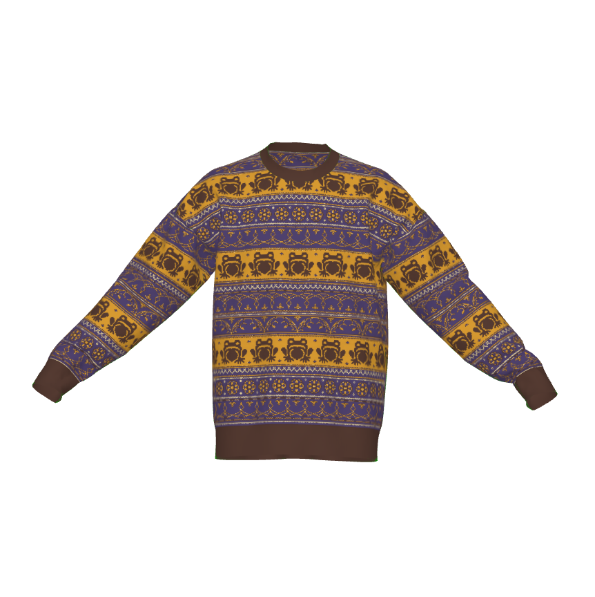 Chocolate Ornate Frogs Sweater