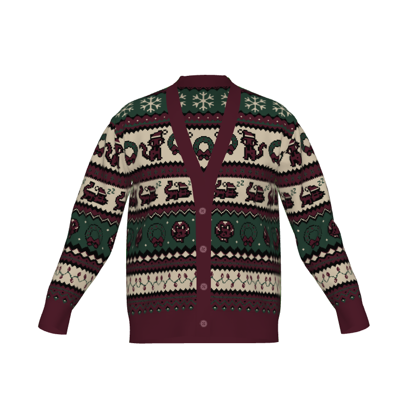 Christmas Pixel Kitty Cardigan