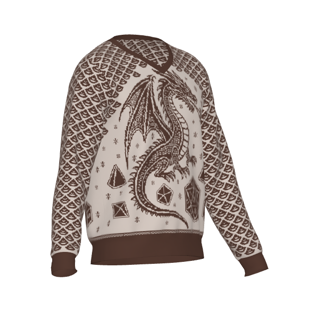 Dragon Scales and Dice V Neck Sweater