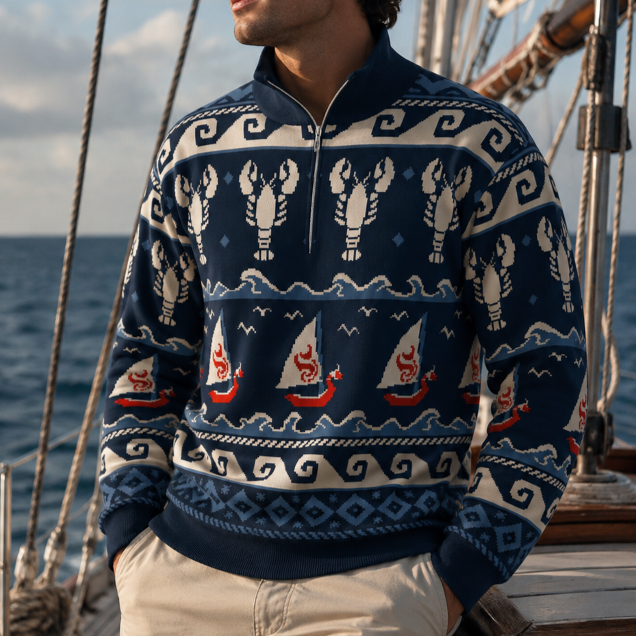 Wind and Wake Quarter Zip Sweater