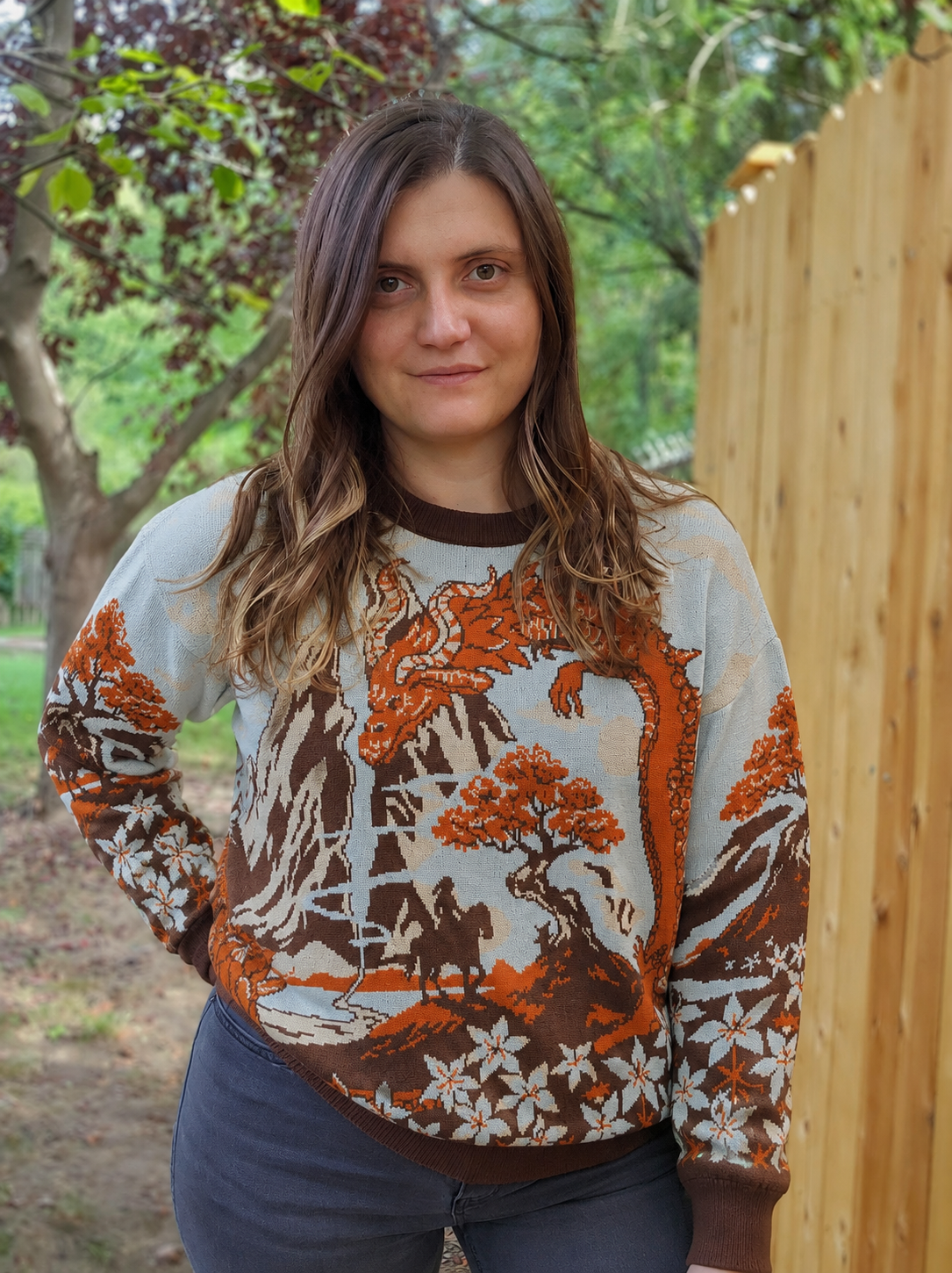 Hero and Fire Dragon Knit Sweater