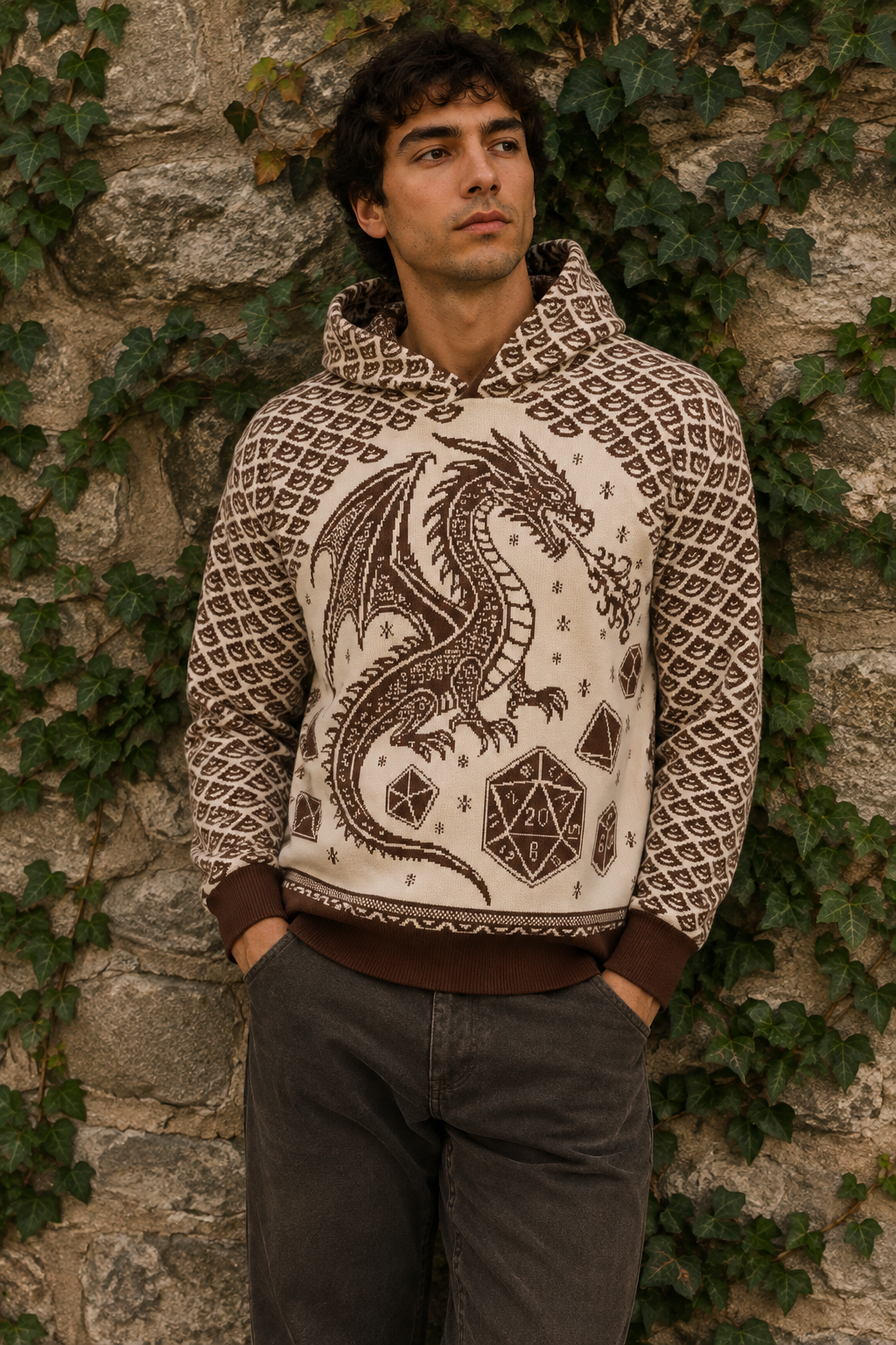 Dragon Scales and Dice Hoodie Sweater