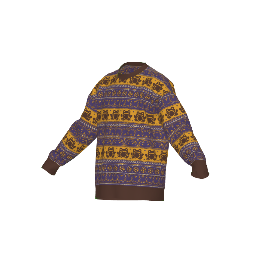 Chocolate Ornate Frogs Sweater