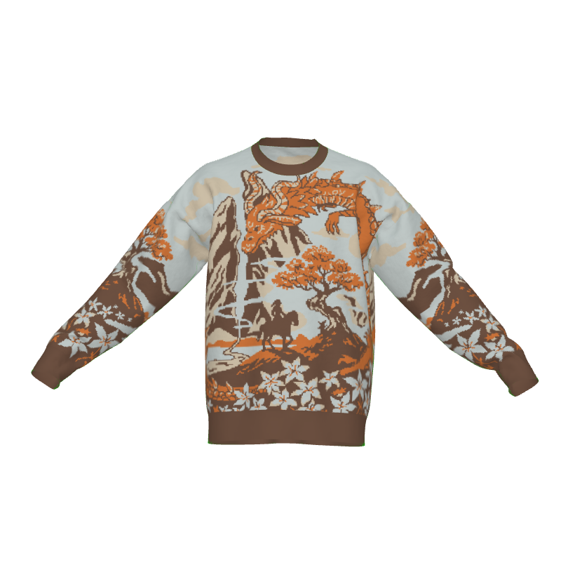 Hero and Fire Dragon Knit Sweater