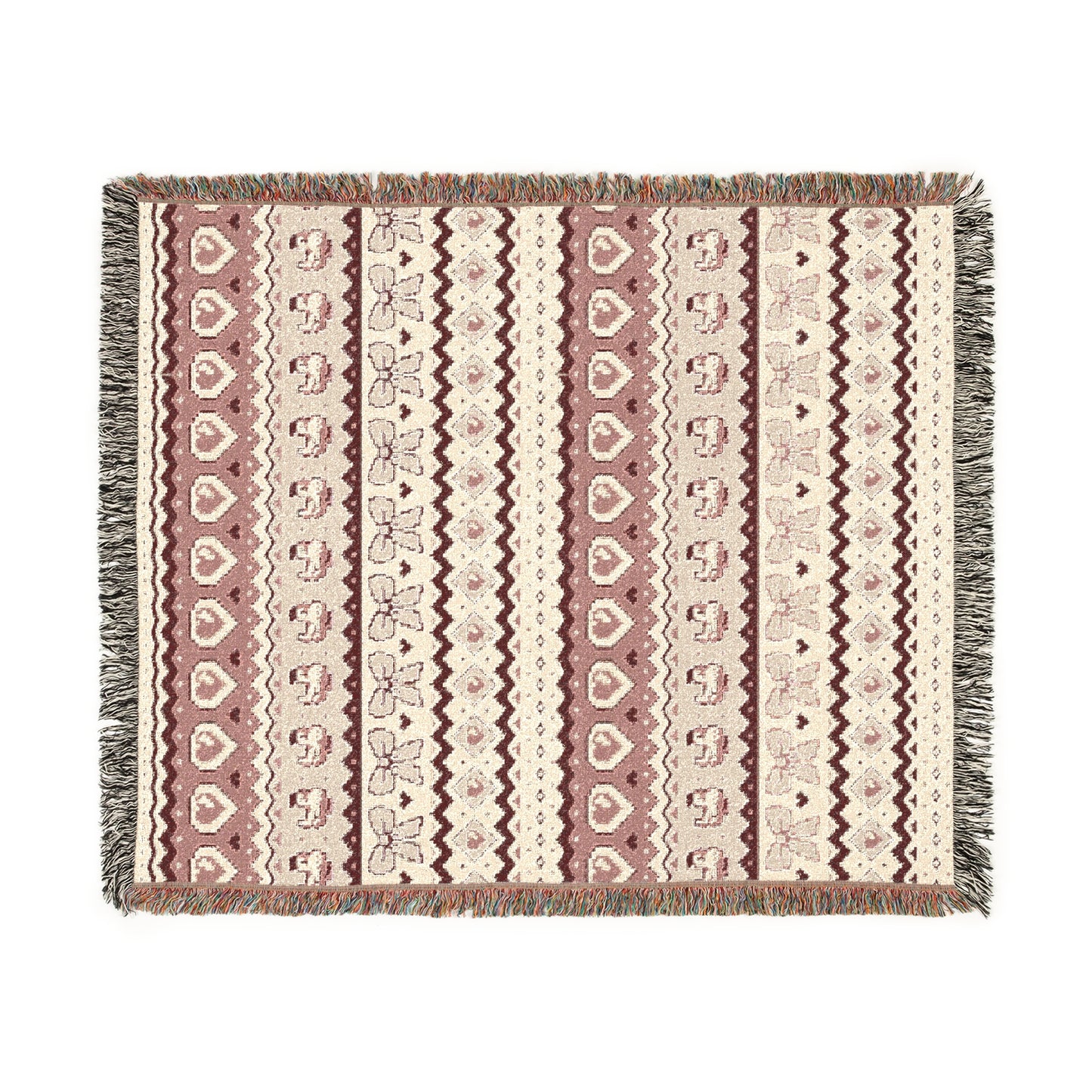 Pixel Chicken Love Woven Throw Blanket