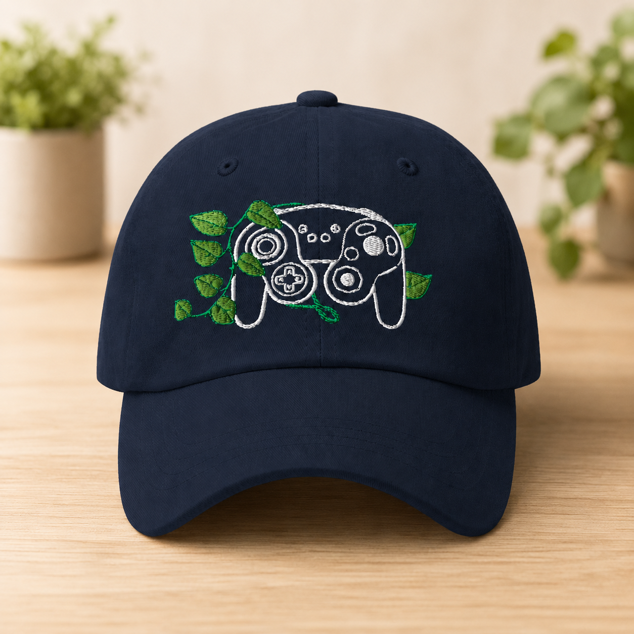 GC Embroidered Game Controller Leaf Dad Hat