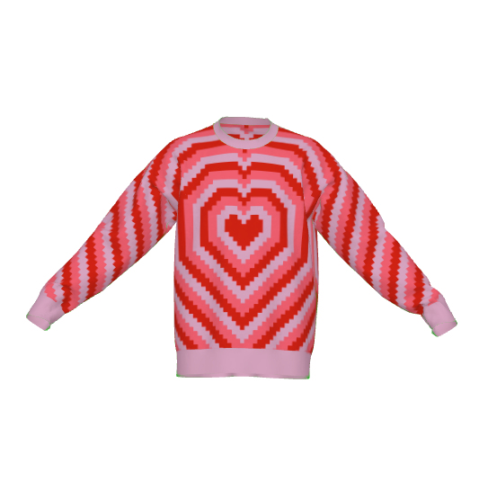 Pixel Heart Burst Sweater