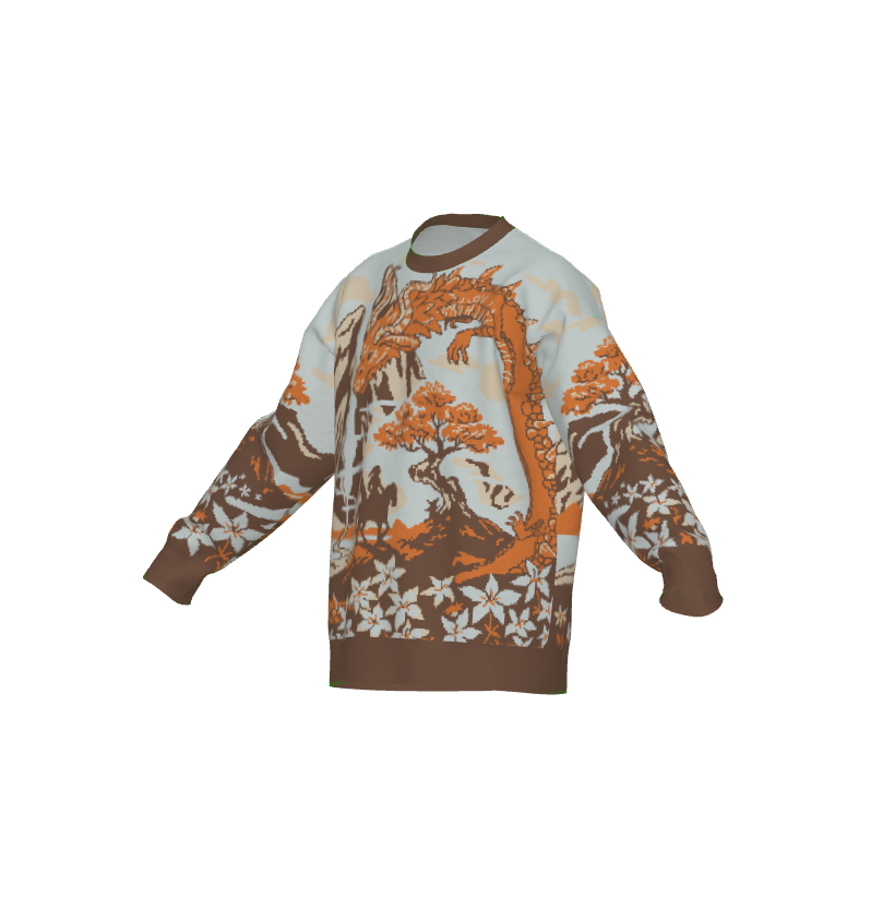 Hero and Fire Dragon Knit Sweater