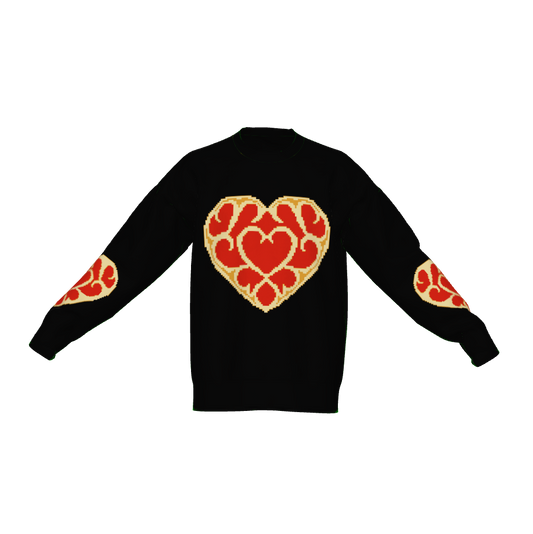 Black Heart Container Sweater