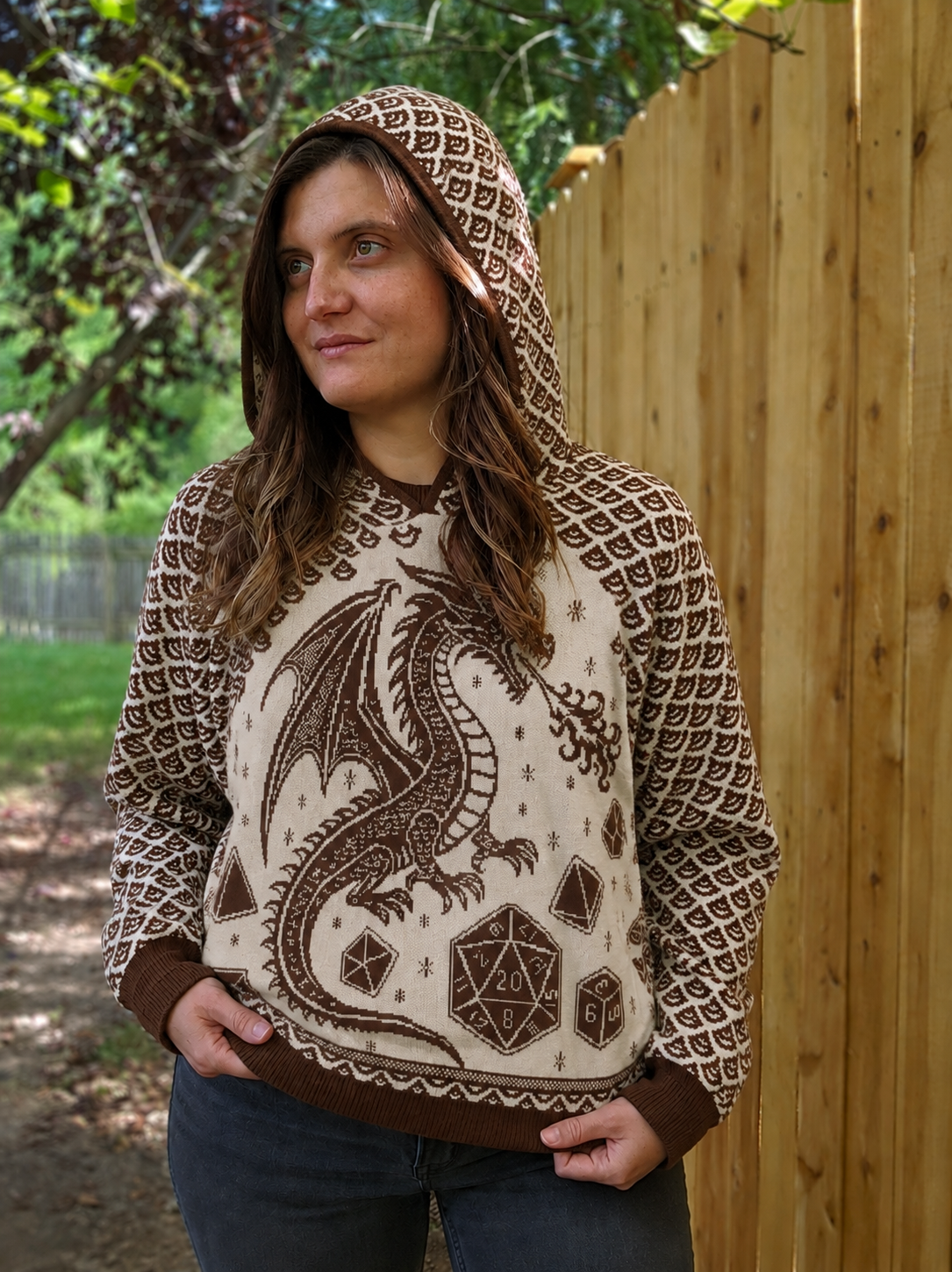 Dragon Scales and Dice Hoodie Sweater