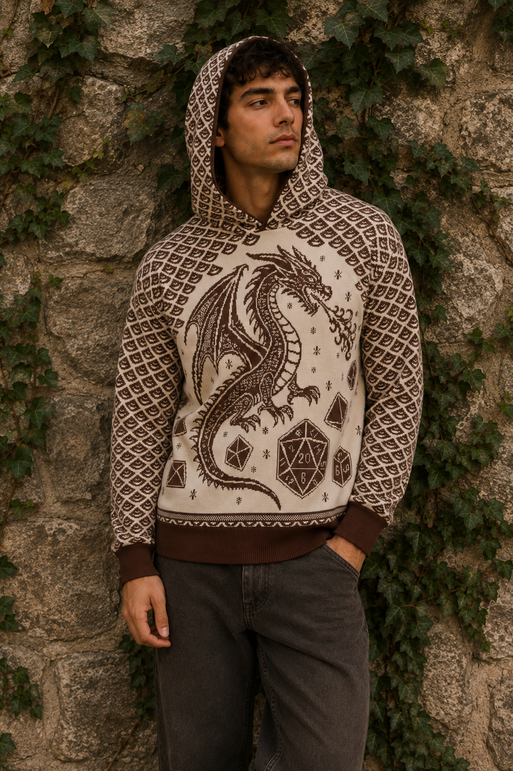 Dragon Scales and Dice Hoodie Sweater