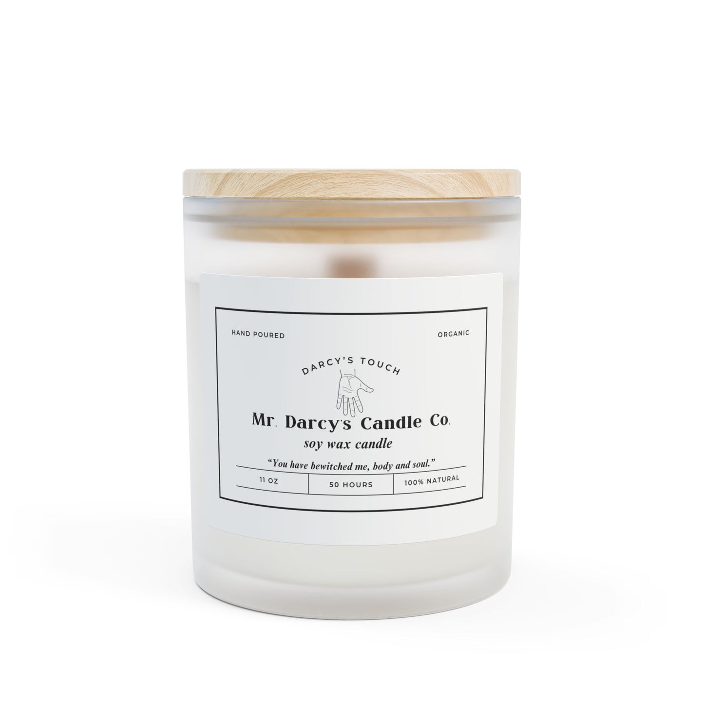 Darcy's Touch Pride & Prejudice Candle | Frosted Glass | 11oz