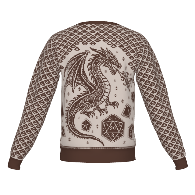 Dragon Scales and Dice V Neck Sweater