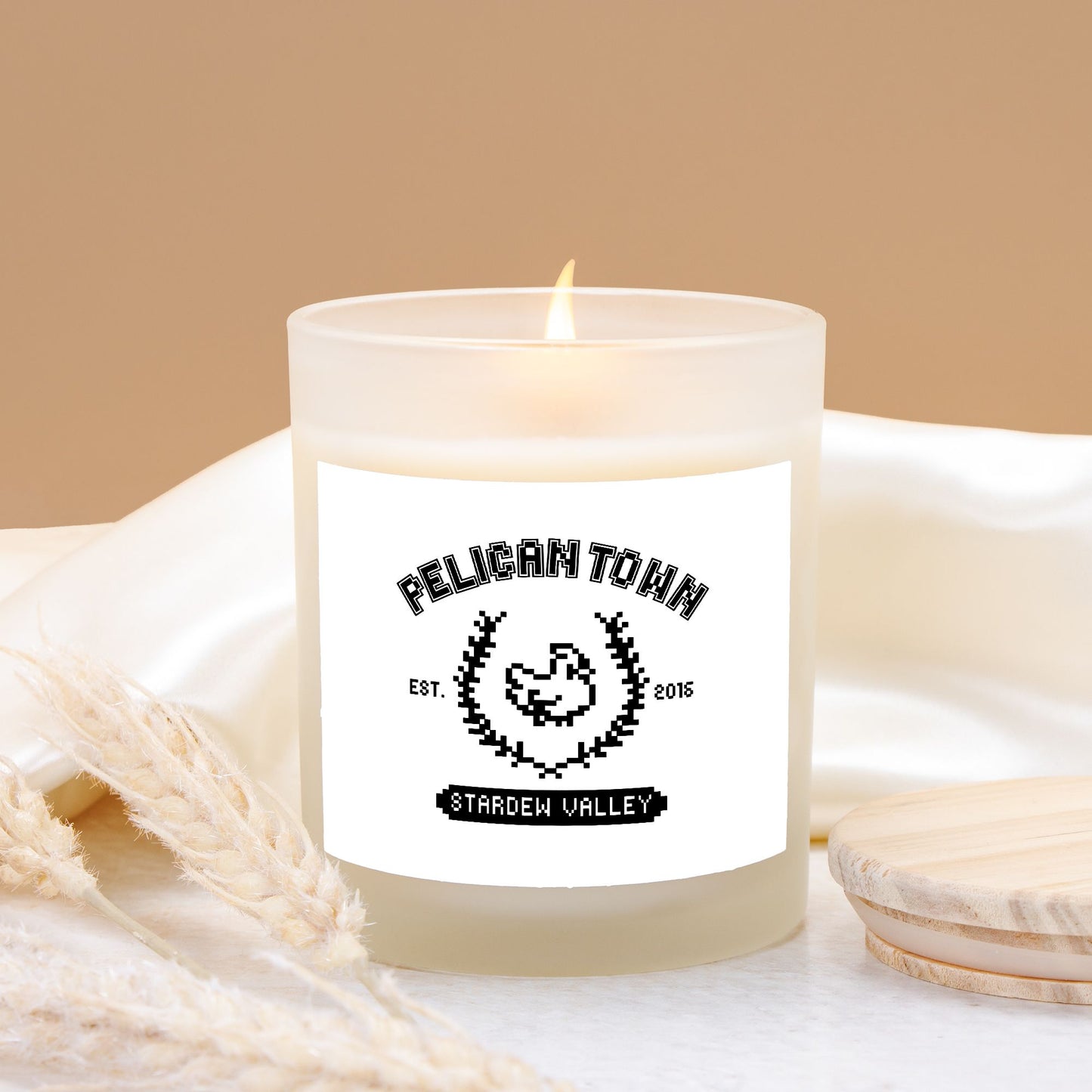 Pelican Town Candle Frosted Glass (Hand Poured 11 oz)