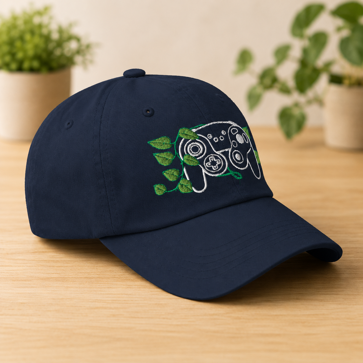 GC Embroidered Game Controller Leaf Dad Hat