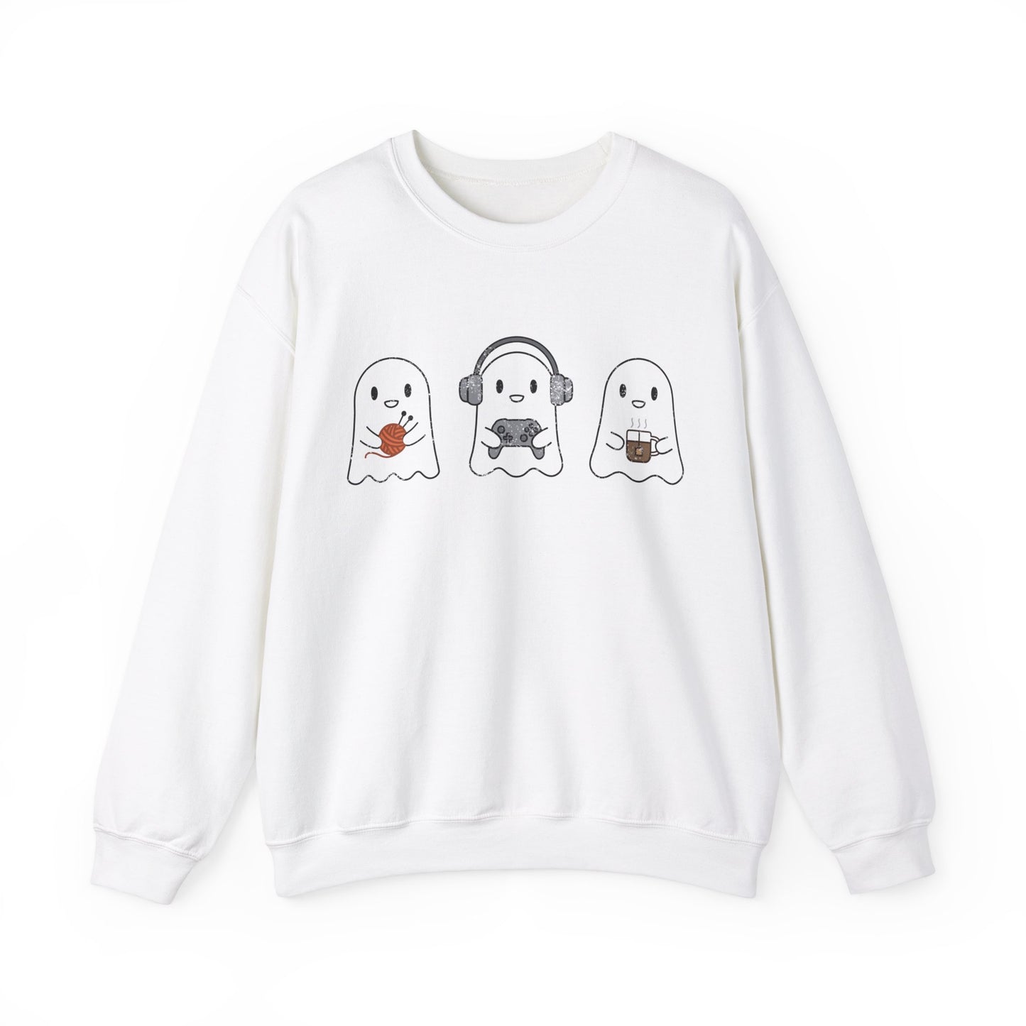 Cozy Gaming Ghosts Knitting Crewneck