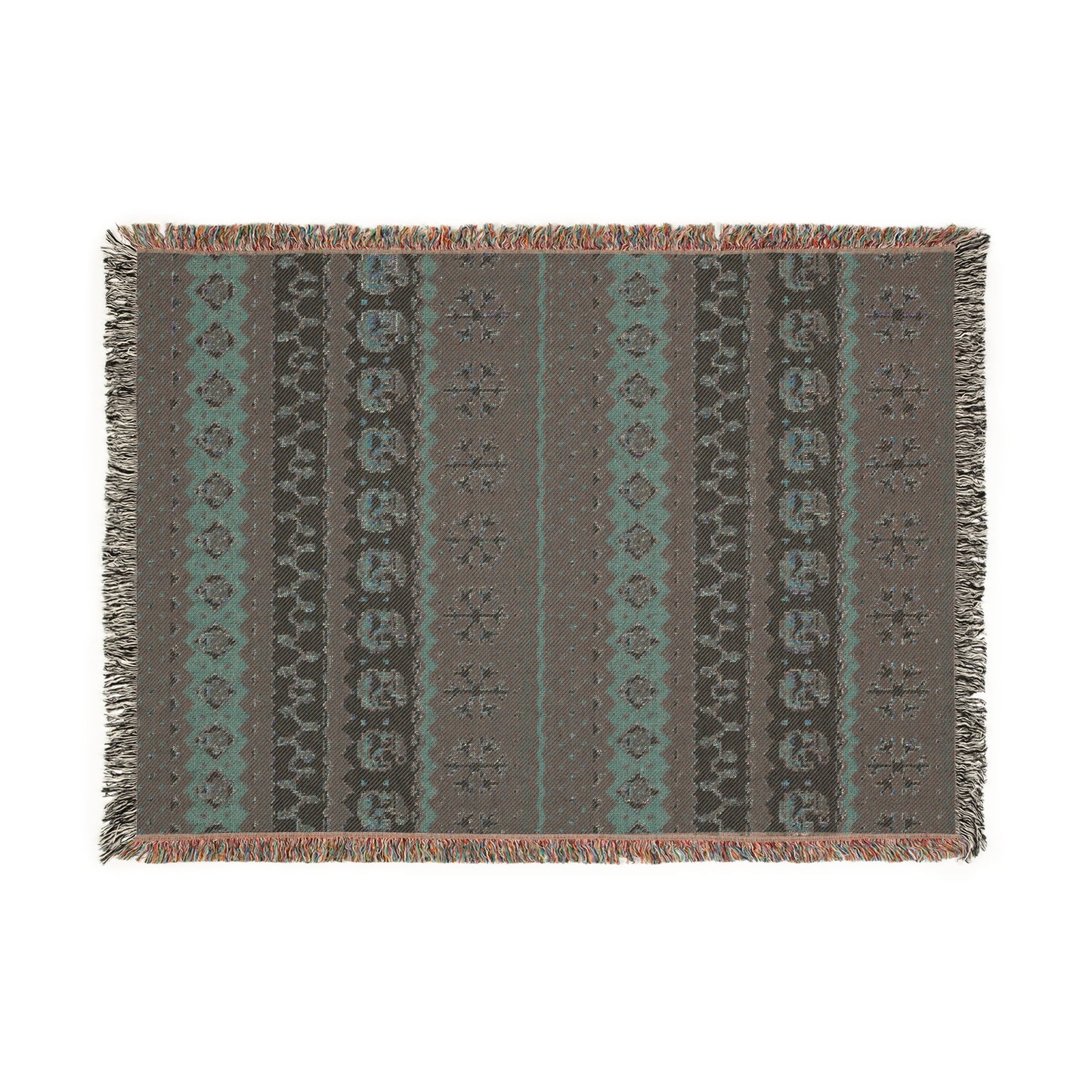 Christmas Pixel Chickens Woven Throw Blanket