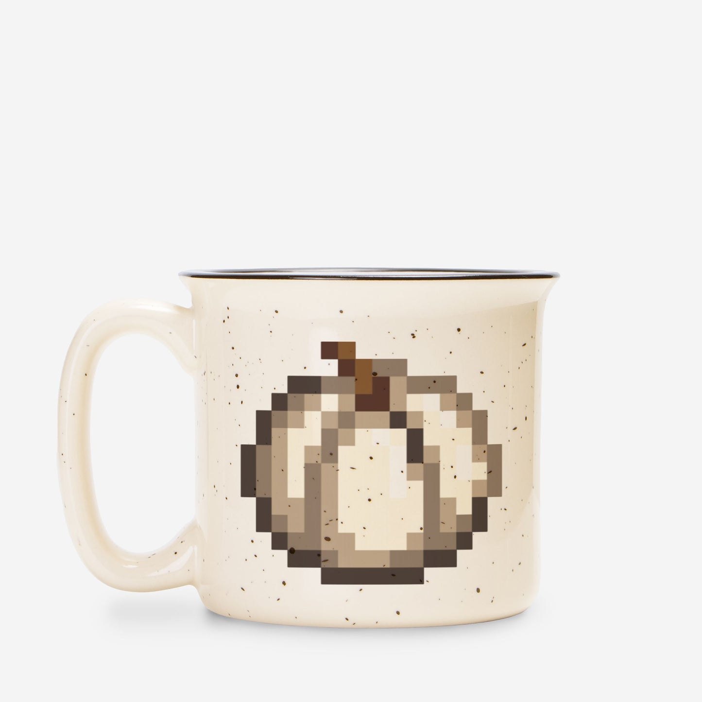 White Pixel Pumpkin Ceramic Camp Mug