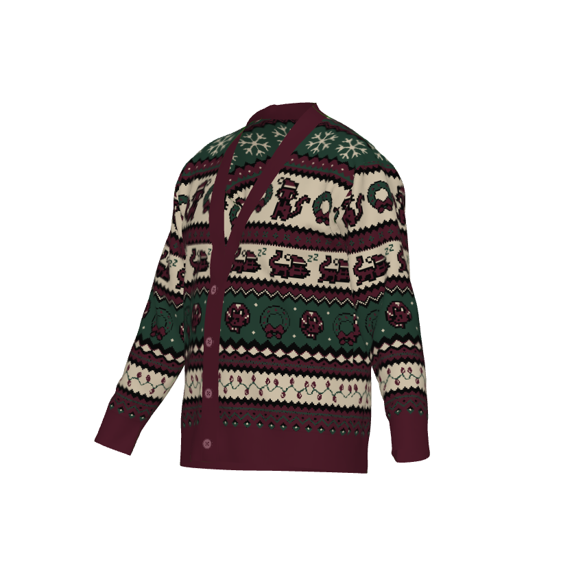 Christmas Pixel Kitty Cardigan