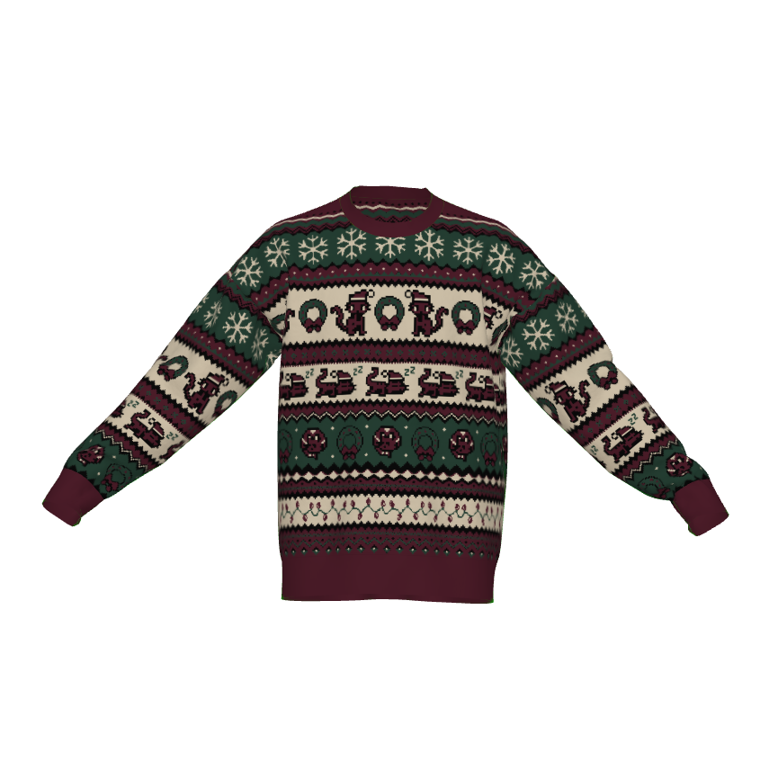 Christmas Pixel Kitty Sweater