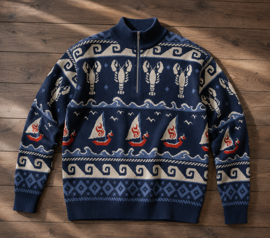 Wind and Wake Quarter Zip Sweater