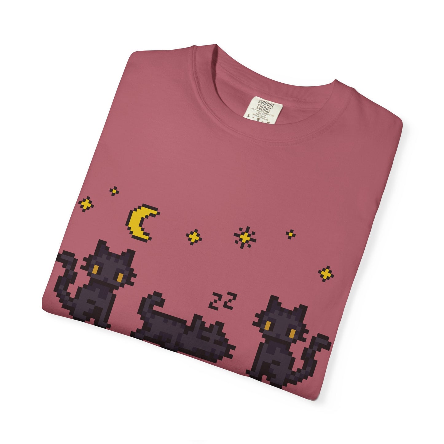 Black Cat Night Pixel Tee