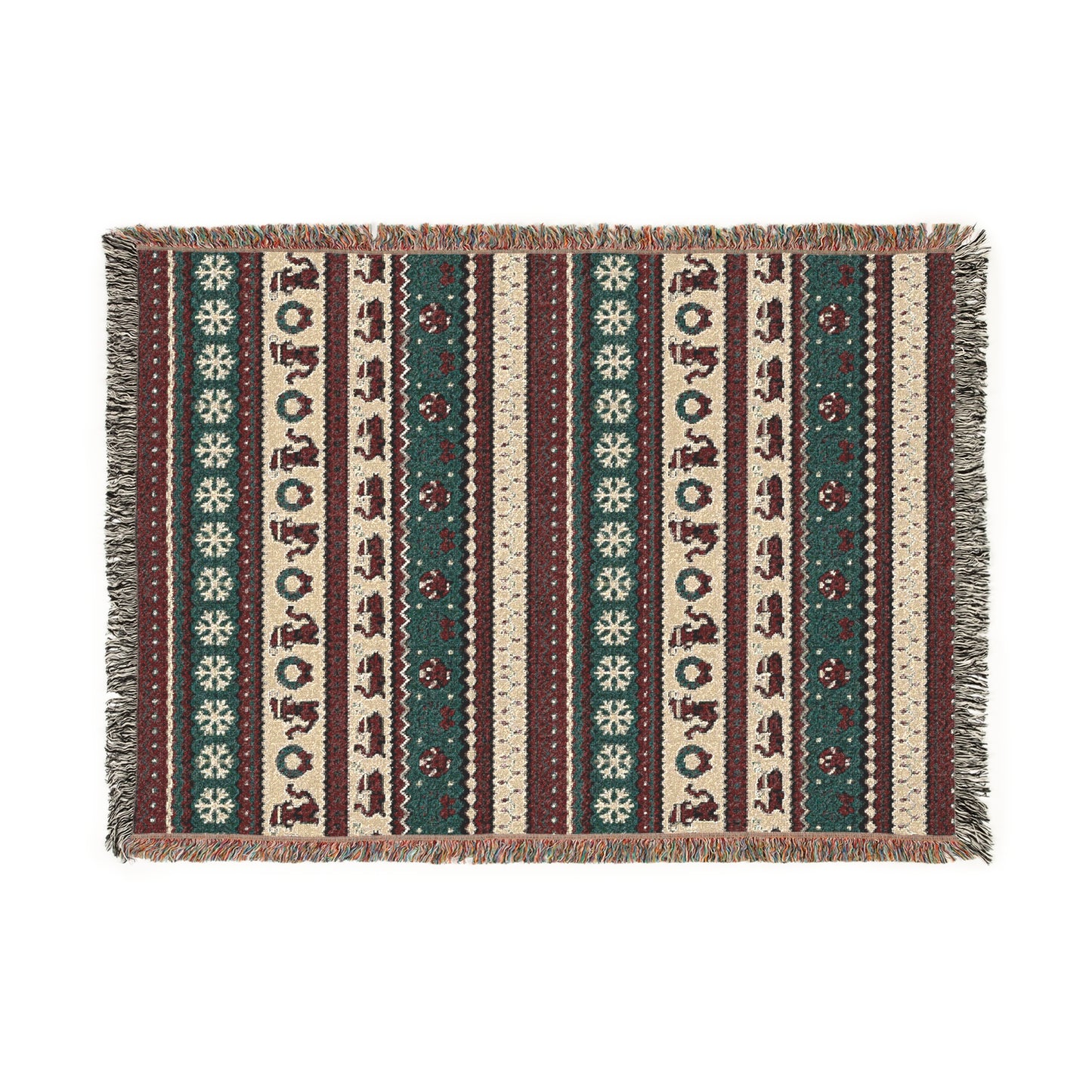 Christmas Pixel Kitties Woven Throw Blanket