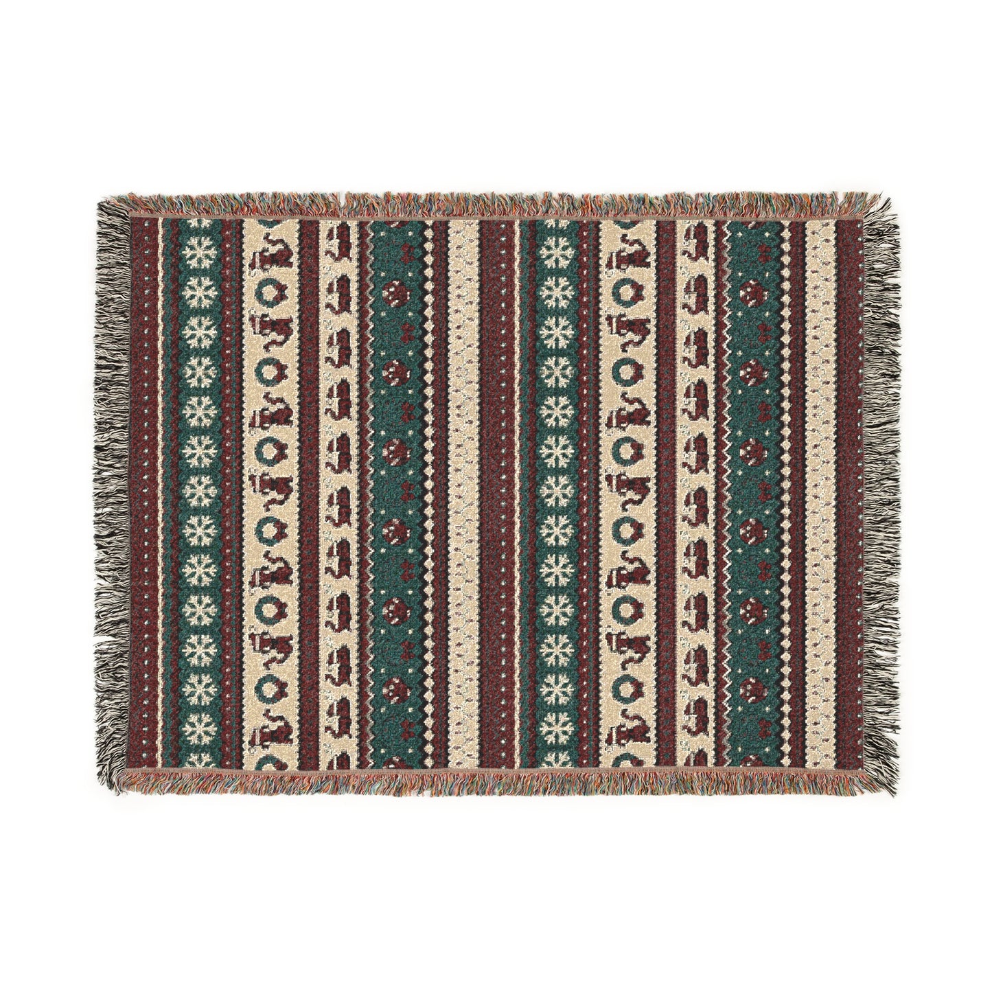 Christmas Pixel Kitties Woven Throw Blanket