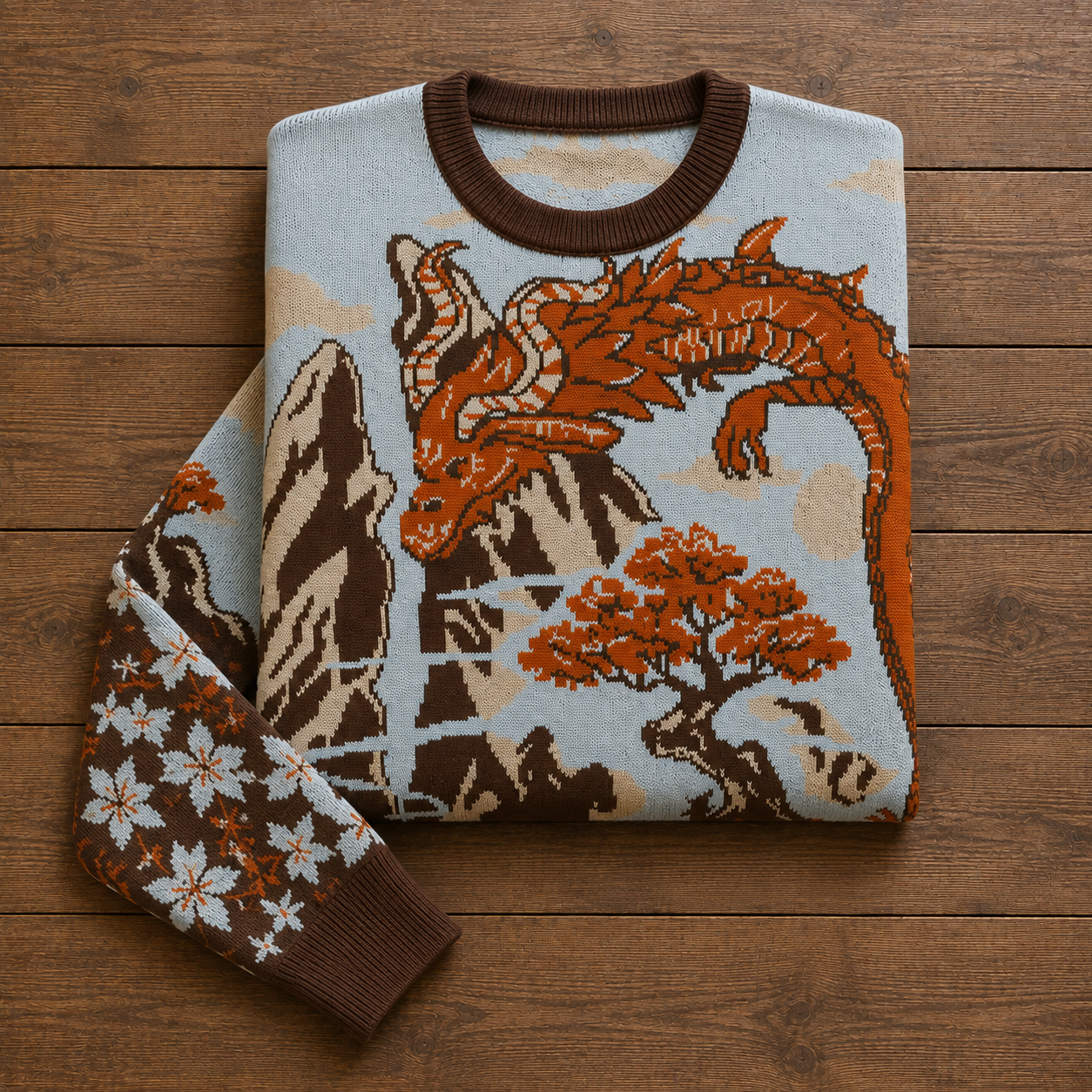 Hero and Fire Dragon Knit Sweater
