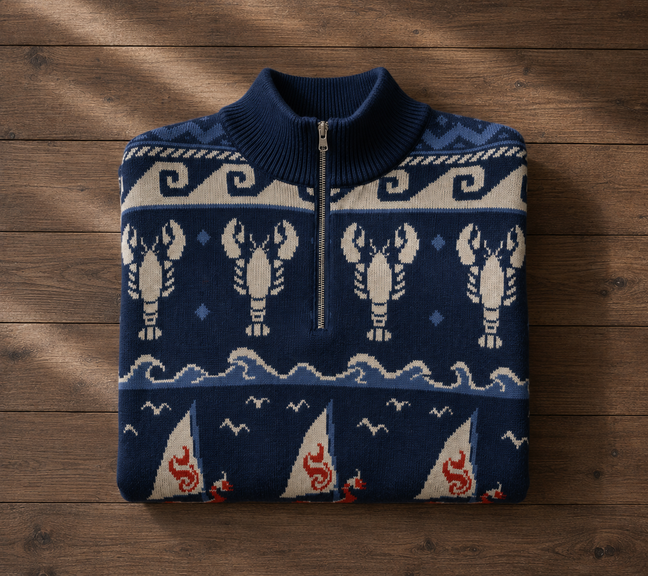 Wind and Wake Quarter Zip Sweater