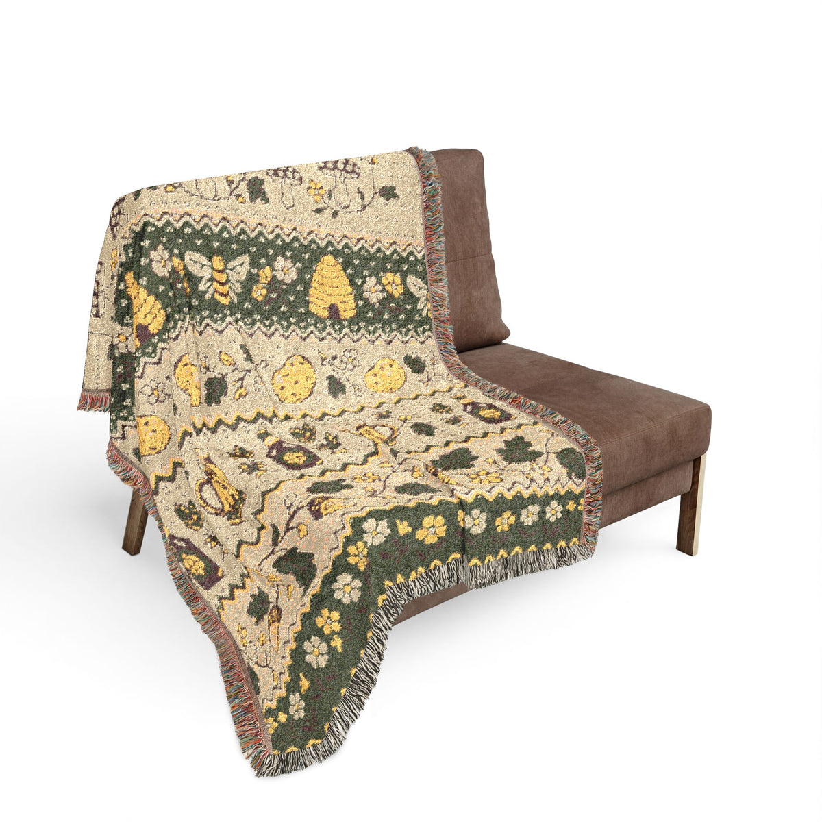 Ale and Potatoes Woven Throw | Fantasy Inspired Blanket| Nerdy Gifts | Fellowship Tapestry| Gift for Geek | Bees and Mushtrooms New Zealand
