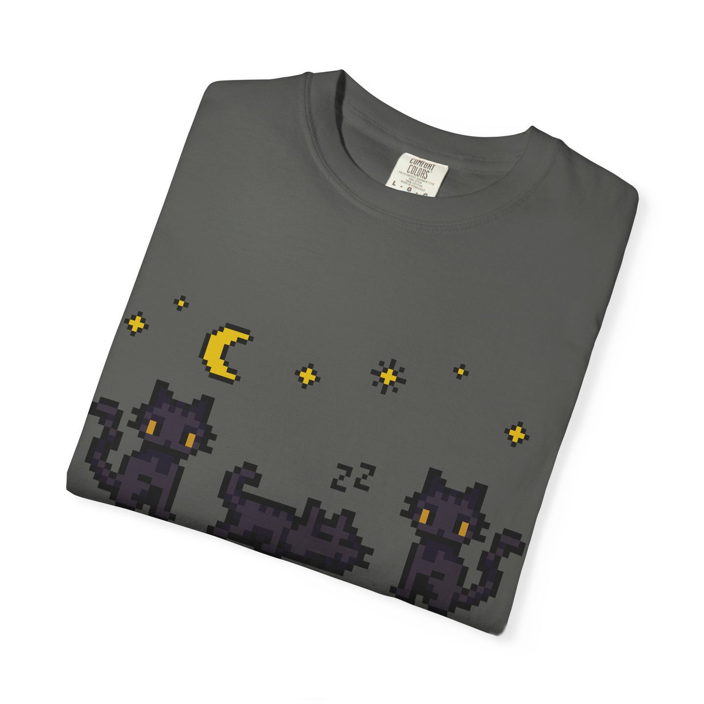 Black Cat Night Pixel Tee