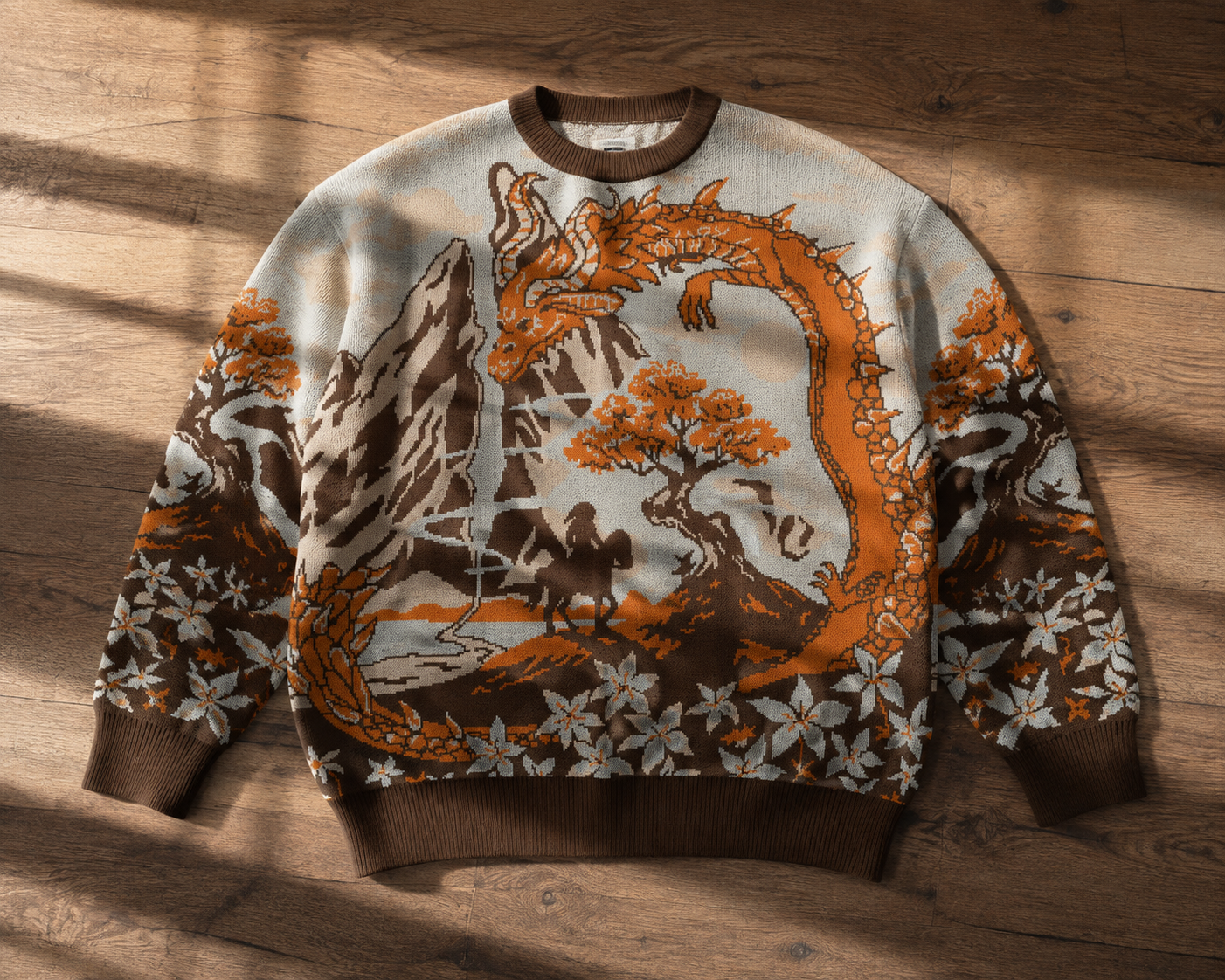 Hero and Fire Dragon Knit Sweater