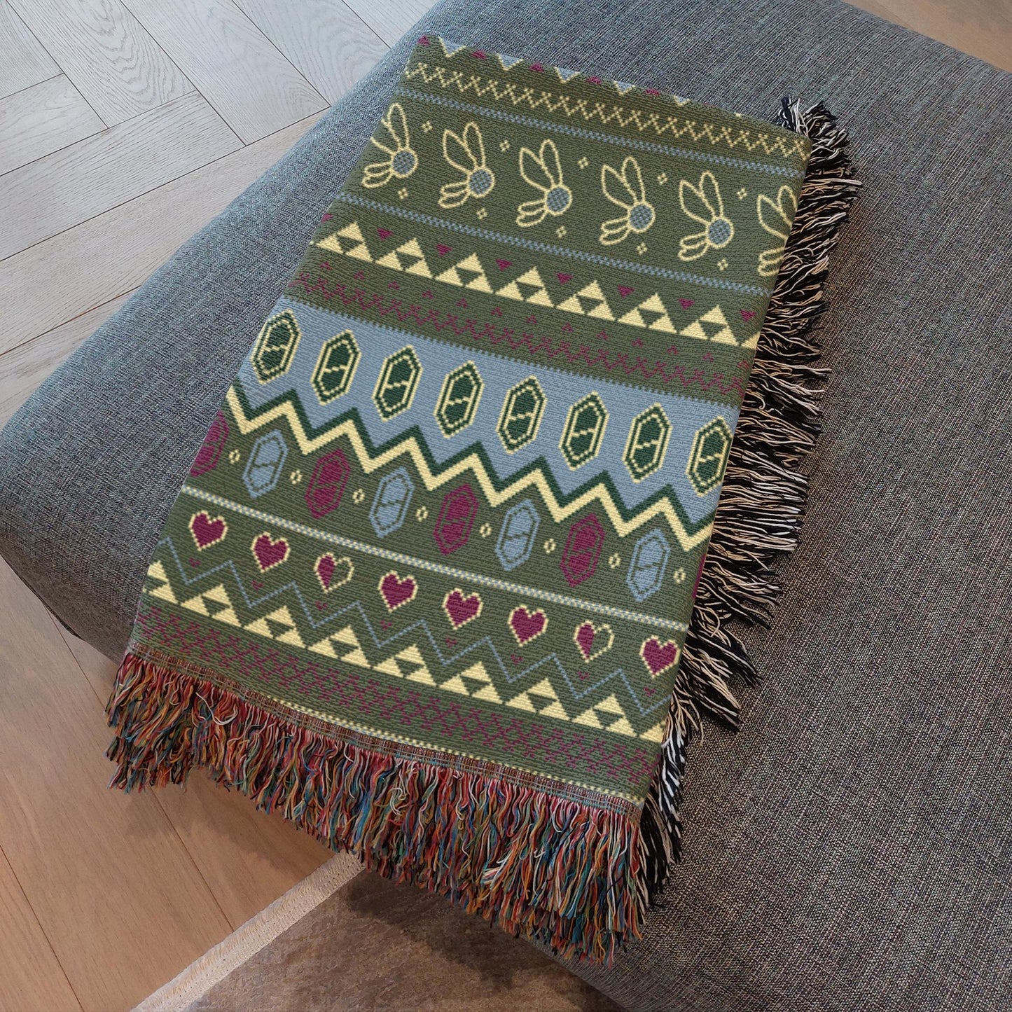 Fairies and Rupees Woven Throw Blanket