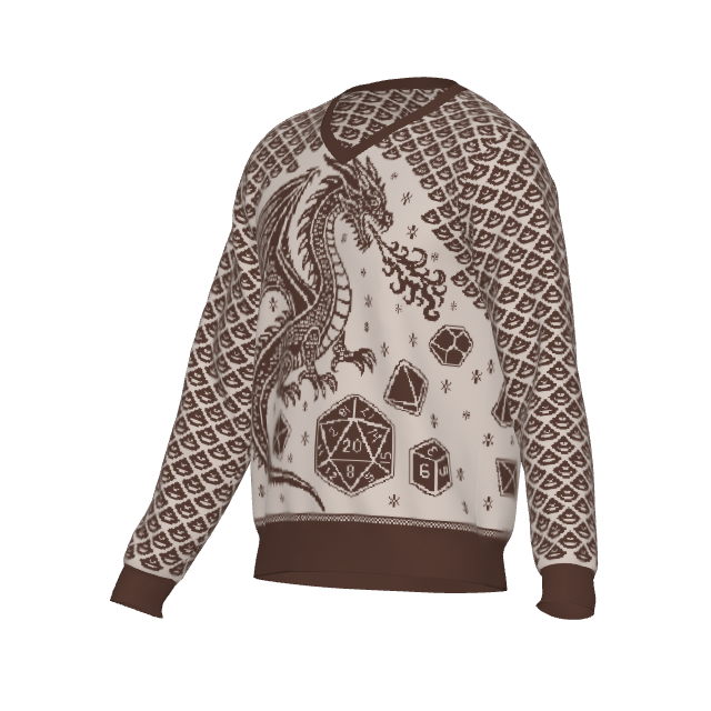Dragon Scales and Dice V Neck Sweater