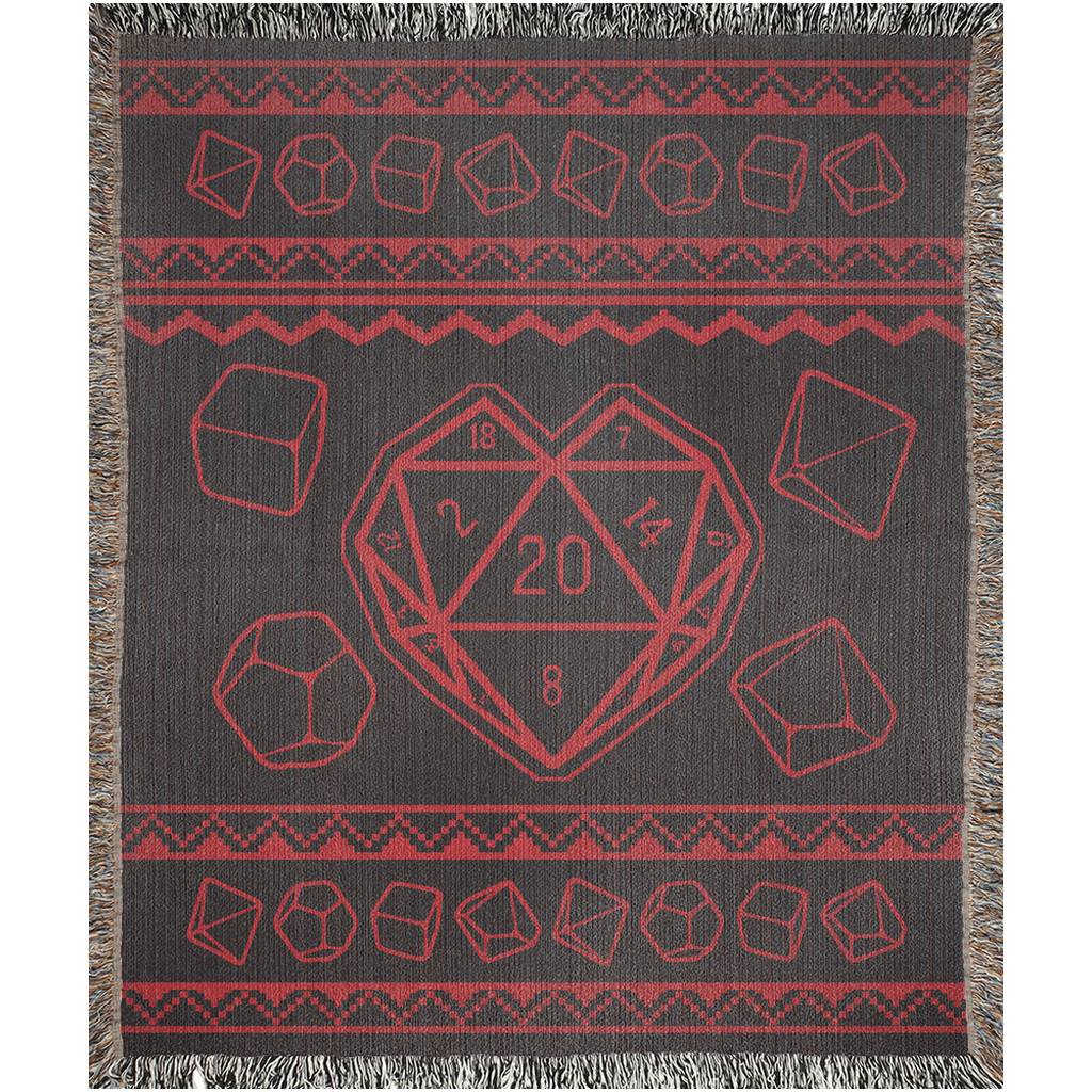 D20 Love Woven Throw Blanket