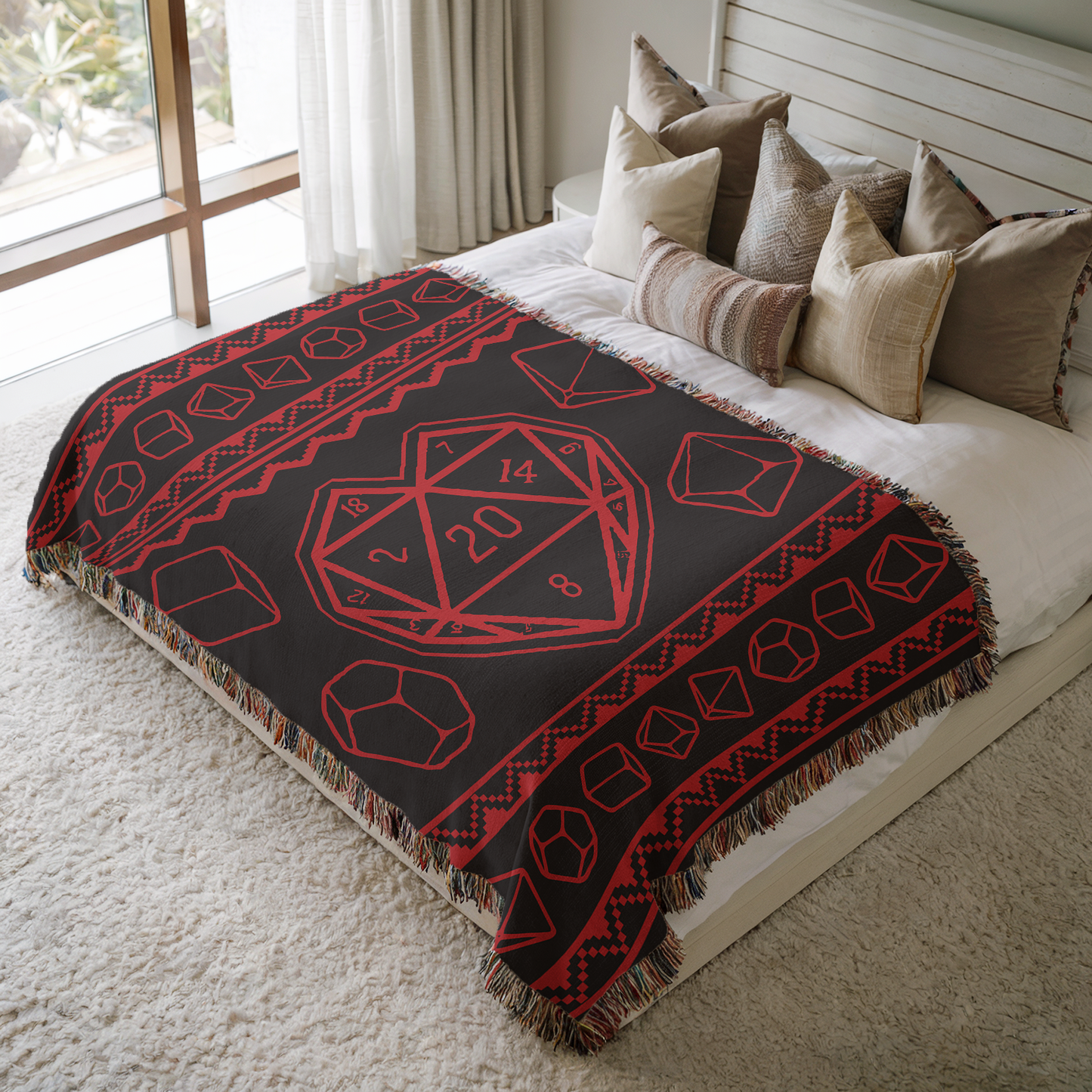 D20 Love Woven Throw Blanket